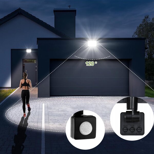 Toolight Szerszámlámpa, LED panel mozgásérzékelővel 13x10,5cm, 30W, 2700lm, 4000K, RSL007-30NS, OSW-10213