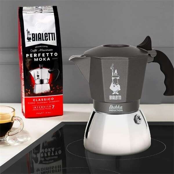 Bialetti Brikka 4 személyes ezüst-szürke indukciós kotyogós kávéfőző