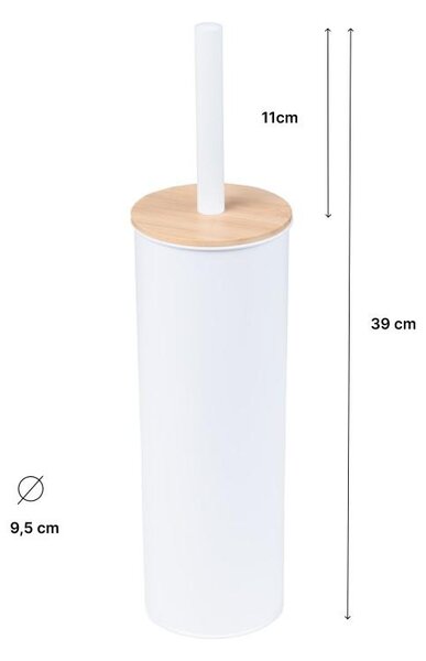 Erga Tango, álló WC kefe 9x9x38 cm, fehér-barna, ERG-YKA-P.TANGO-WHT