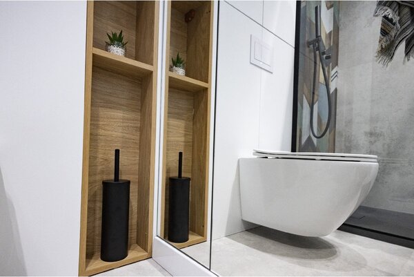 Laveo Miri, álló WC kefe, fekete, LAV-ALM_750S