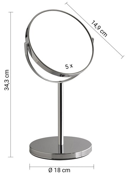 Gedy Gedy, ANNA álló kozmetikai tükör, átmérő 163mm, kétoldalas, króm, 211213