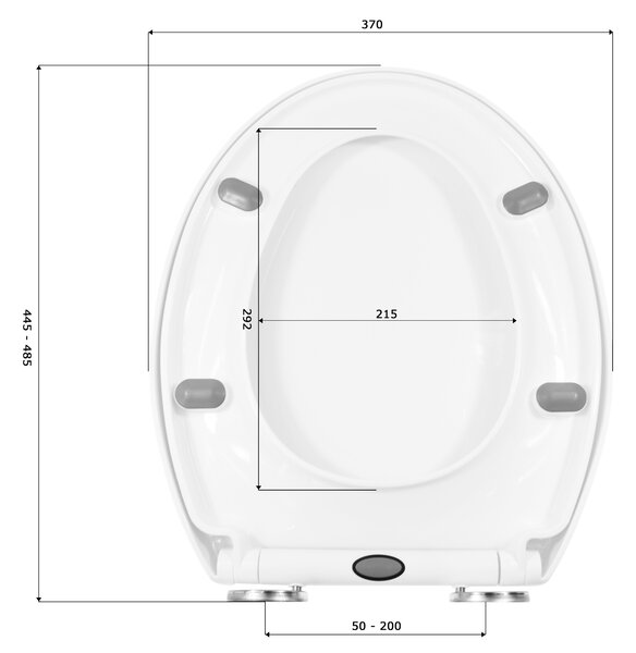 Gamma Trigo D3, WC-ülőke 445(485)x370mm polipropilénből, lassan záródó, fehér, GMA-D3