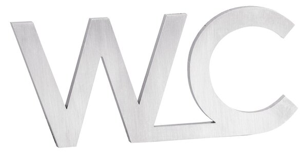 Sapho Sapho, "WC" tábla, 80x35x2mm, matt rozsdamentes acél, XP129