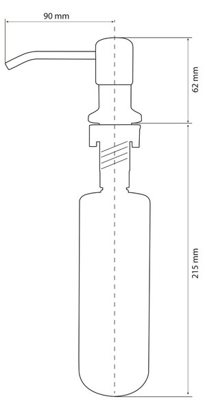 Gamma Simple mosogatószer adagoló mosogatóhoz 400ml, arany matt, GMA-DOZ-BGD