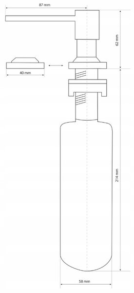 Gamma Quatro, mosogatószer adagoló mosogatóhoz 300ml, bézs, GMA-DOK-B