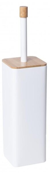 Erga Fonti, szabadon álló WC kefe, fehér/bambusz, ERG-YKA-P.FONTI-WHT