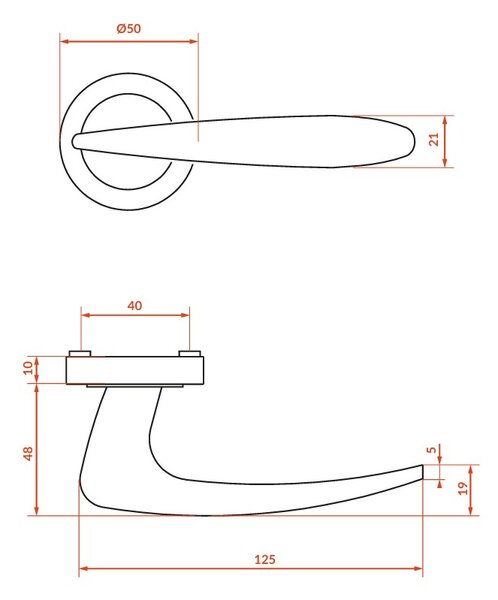 Kuchinox Goa, kilincs, platina, LAV-KCG_400A