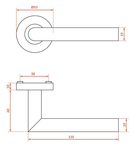 Kuchinox Wigo, kilincs, acél, LAV-KGW_200A