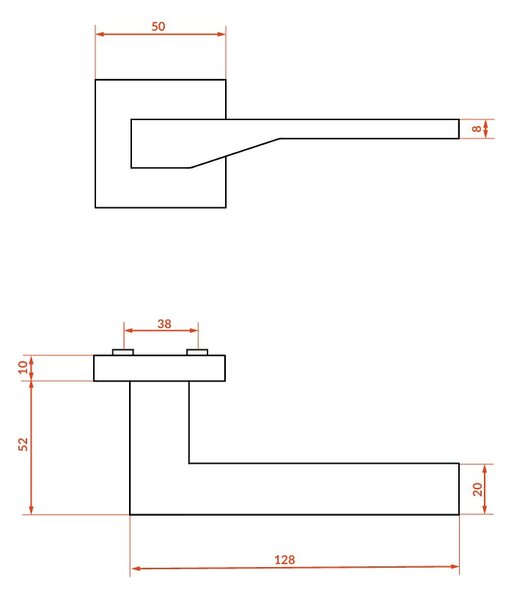 Kuchinox Areus, kilincs, matt fekete, LAV-KRE_900A