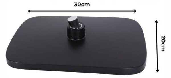 Erga Sami, esőzuhany fej 30x20 cm, fekete matt, ERG-YKA-BP.SAMI-XL-BLK