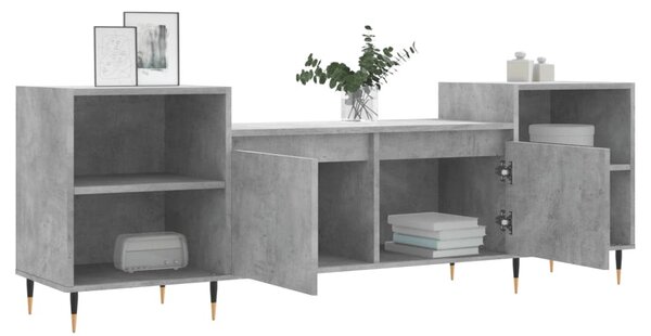 Betonszürke szerelt fa TV-szekrény 160x35x55 cm