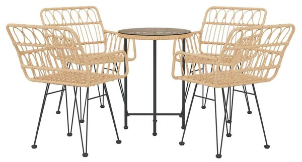 VidaXL Polyrattan Kerti Étkezőgarnitúra - 5 részes