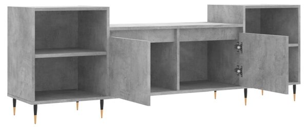 Betonszürke szerelt fa TV-szekrény 160x35x55 cm