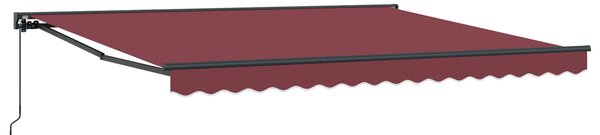 Behúzható napellenző Burgundi 400 × 300 cm Poliészter és fém