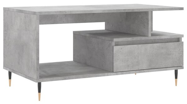Betonszürke szerelt fa dohányzóasztal 90x49x45 cm