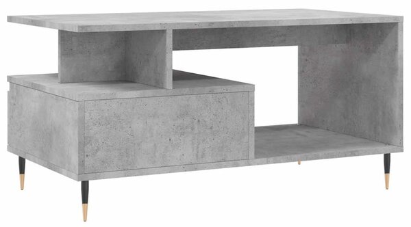 Betonszürke szerelt fa dohányzóasztal 90x49x45 cm
