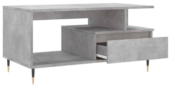 Betonszürke szerelt fa dohányzóasztal 90x49x45 cm