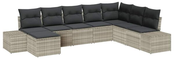 Kerti Kanapé Szett párnával 8 pcs polirattan