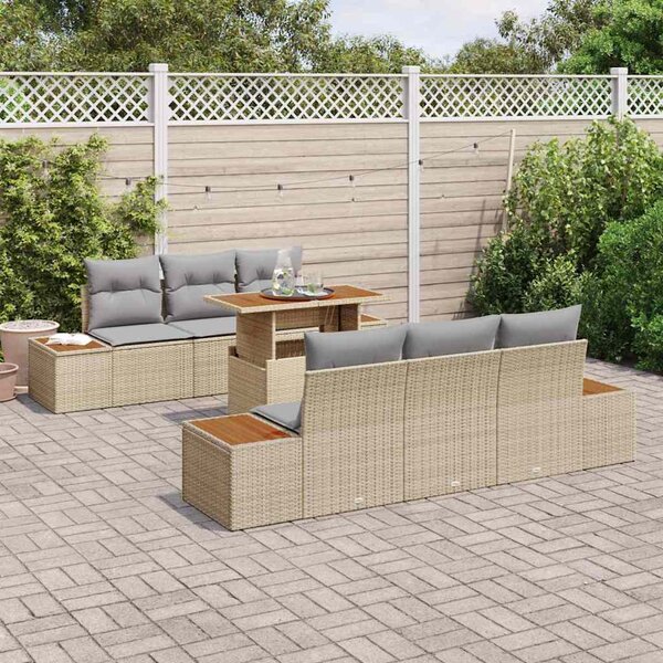 Kert étkező szett párnával 7 pcs Barna és szürke