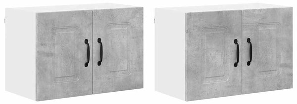 Fali konyhaszekrény 2 pcs Beton Szürke 60 x 31 x 40 cm Faanyag