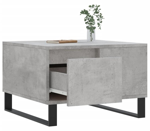 Betonszürke szerelt fa dohányzóasztal 55x55x36,5 cm
