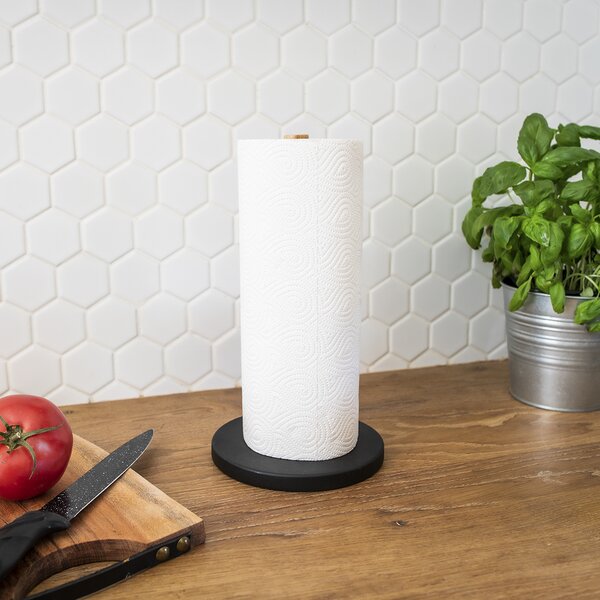Laveo Oslo, fém papírtörlőtartó 150x150x343 mm, fekete-barna, LAV-ELD_700A