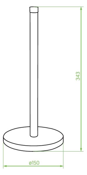 Laveo Oslo, fém papírtörlőtartó 150x150x343 mm, fekete-barna, LAV-ELD_700A