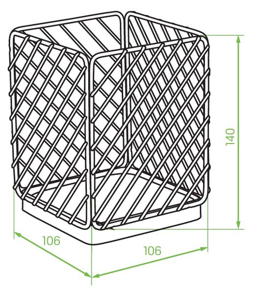 Laveo Oslo, evőeszköztartó 106x106x140 mm, fekete-barna, LAV-ELA_700A
