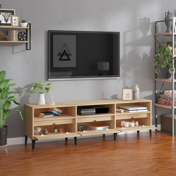 Sonoma tölgy színű szerelt fa fali TV-szekrény 150x30x44,5 cm