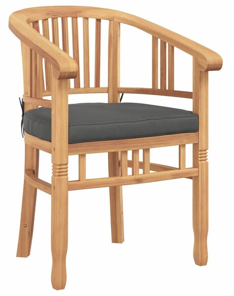 Szék párnával 2 pcs Barna 63 x 58 x 89 cm Tömör Teakfa