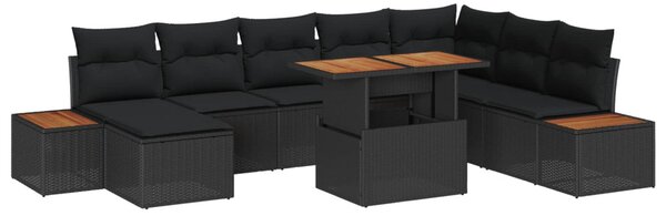 Kert étkező szett párnával 9 pcs Fekete és Barna