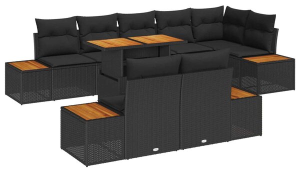 Kert étkező szett párnával 9 pcs Fekete és Barna