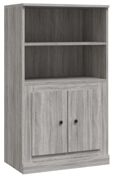 Szürke sonoma szerelt fa magasszekrény 60x35,5x103,5 cm