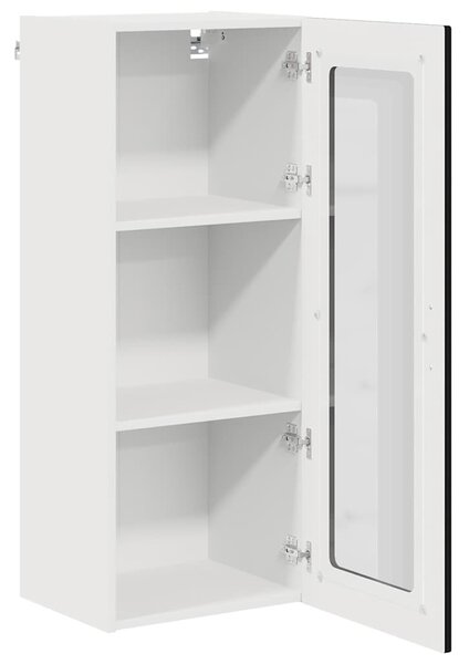 Fali konyhaszekrény polcokkal Fekete 40 x 31 x 100 cm Faanyag