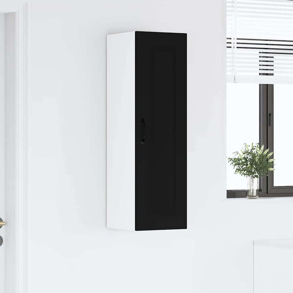 Fali konyhaszekrény polcokkal Fekete 30 x 31 x 100 cm Faanyag