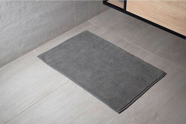 BISK Erga Basic, fürdőszobaszőnyeg 80x50 cm, 6-os modell Chenille Rolled, szürke, ERG-08687