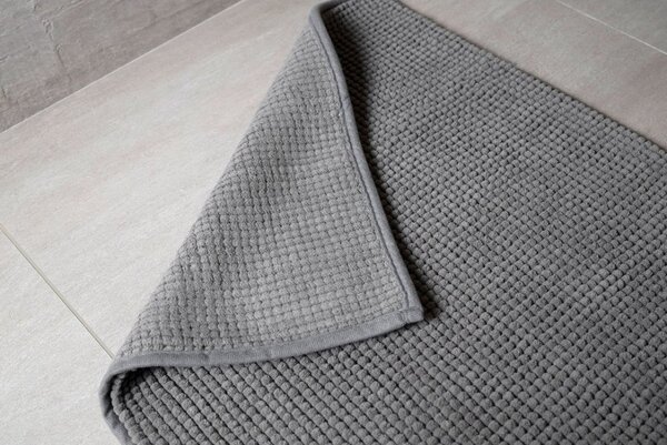 BISK Erga Basic, fürdőszobaszőnyeg 80x50 cm, 6-os modell Chenille Rolled, szürke, ERG-08687