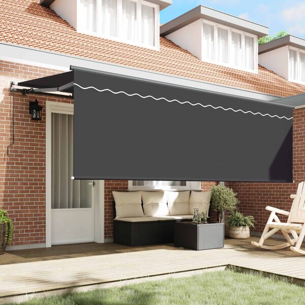Behúzható napellenző Antracit 350 x 200 cm Pamut és Alumínium