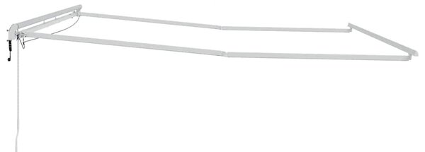 Napernyő keret LED -es lámpákkal Fehér 500 × 350 cm Alumínium