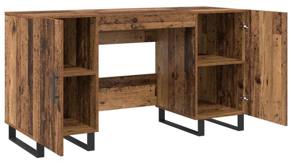 Asztal polcokkal tárolóval Régi fa 140 x 50 x 75 cm Faanyag