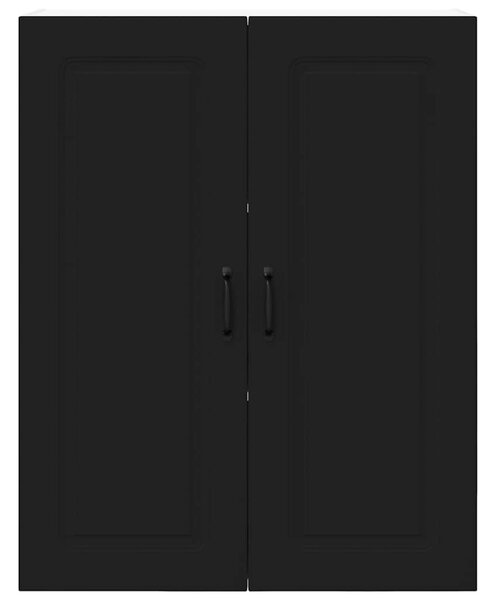 Fali konyhaszekrény polcokkal Fekete 80 x 31 x 100 cm Faanyag