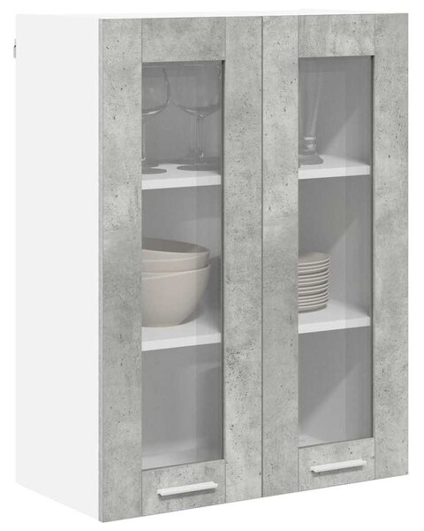 Függő szekrény tárolóval Beton Szürke 60 x 31 x 80 cm Faanyag