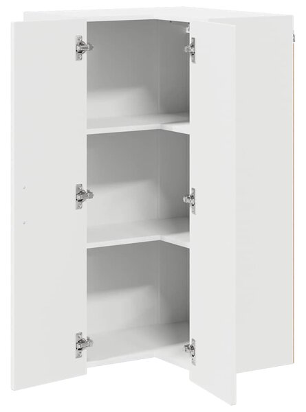 Fali konyhaszekrény polcokkal Fehér 57 x 57 x 100 cm Faanyag
