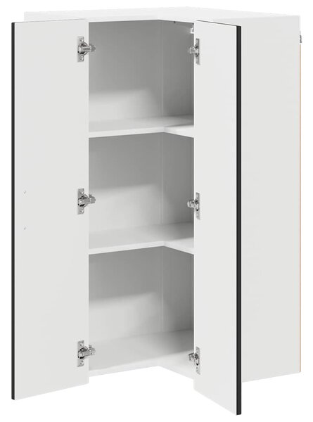 Fali konyhaszekrény polcokkal Fekete 57 x 57 x 100 cm Faanyag