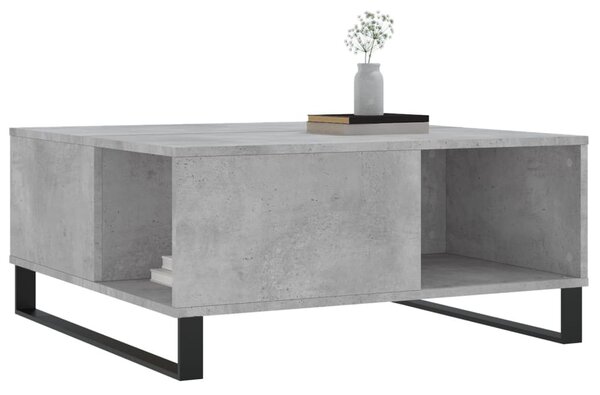 Betonszürke szerelt fa dohányzóasztal 80x80x36,5 cm