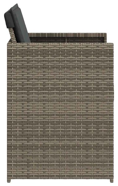 4 db szürke polyrattan kerti szék párnával