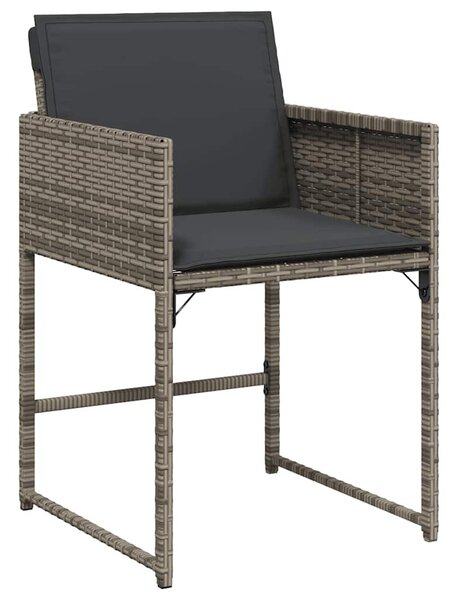 13 részes szürke polyrattan kerti ülőgarnitúra párnákkal