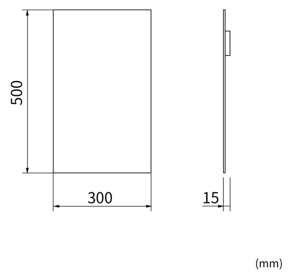 Erga Rectangle, téglalap alakú tükör 30x50 cm, ERG-V01-RECTAGLE-3050-CL