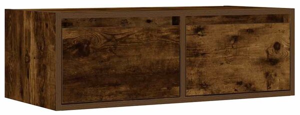 TV szekrény LED világítással füstölt tölgy 75x35,5x25 cm