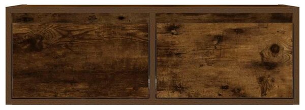 TV szekrény LED világítással füstölt tölgy 75x35,5x25 cm